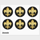Gold Fleur de lis Ronde Sticker (Vel)