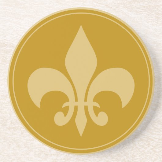 Gold Fleur-De-Lis Zandsteen Onderzetter (Voorkant)