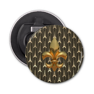 Gold Fleur de Lys Button Flesopener