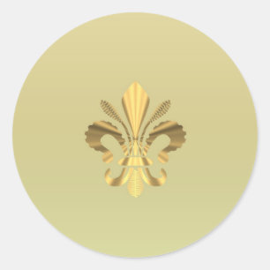 Gold fleur de lys ronde sticker