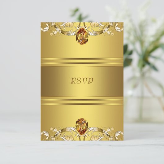 Gold Fleurs victoriennes Or 50e anniversaire RSVP (Debout devant)