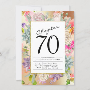 Gold Floral 70e verjaardag Kaart