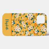 Gold Floral - Aangepast Case-Mate iPhone Case (Achterkant (horizontaal))