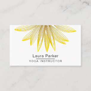 Gold Floral Art Lotus Yoga Meditation Holistic Visitekaartje