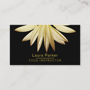 Gold Floral Art Lotus Yoga Meditation Holistic Visitekaartje