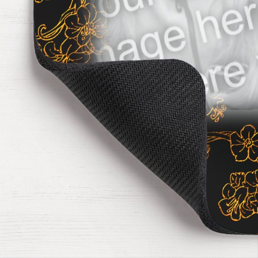 Gold Floral Art Your Photo Lijst Muismat (Hoek)