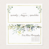 Gold Floral Boho | Gevouwen Visitekaartje (Buitenkant ongevouwen)