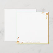 Gold Floral Border Notitiekaartje (Voorkant / Achterkant)