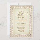 Gold Floral Border ramadan iftar invitations (Devant)