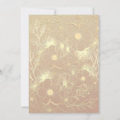 Gold Floral Bourgondië bruiloft receptie uitnodigi Kaart (Achterkant)