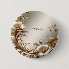 Gold Floral Button