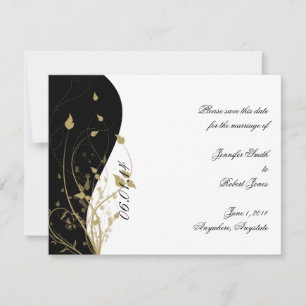 Gold Floral courbe mariage Enregistrer la carte Da