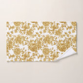 Gold Floral Damask Peony Rose (Serviette à main)