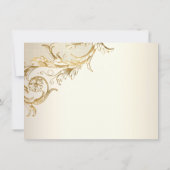  Gold Floral Damask-script gemaakt van eer Kaart (Achterkant)