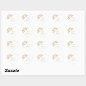  Gold Floral Damask Script White Weduwschap Hij Hart Sticker (Vel)
