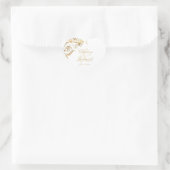  Gold Floral Damask Script White Weduwschap Hij Hart Sticker (Tas)