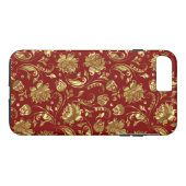 Gold Floral DammasBourgogne Achtergrond Case-Mate iPhone Case (Achterkant (Horizontaal))