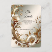Gold Floral Detail Enclosure Informatiekaartje (Voorkant)