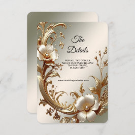 Gold Floral Detail Enclosure Informatiekaartje