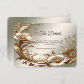 Gold Floral Detail Informatiekaartje (Voorkant / Achterkant)