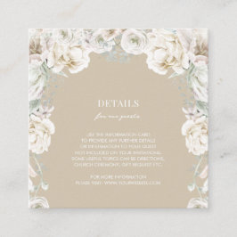 Gold Floral Dream Wedding Details Informatiekaartje