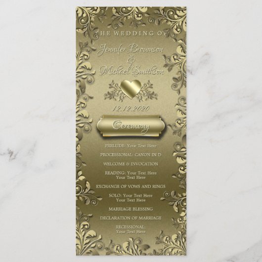 Gold Floral Elegant barokke kunst Programma (Voorkant)