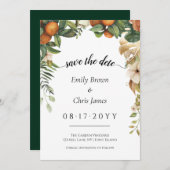 Gold Floral | Elegant Eucalyptus Greenery Save The Date (Voorkant / Achterkant)