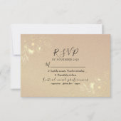 Gold Floral Elegant Wedding Carte RSVP (Devant)