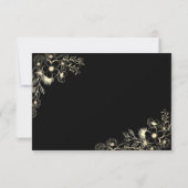 Gold Floral Elegant Wedding Carte RSVP (Dos)