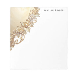 Gold Floral Embellishments Notepad Notitieblok