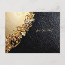 Gold Floral Embellishments Postcard