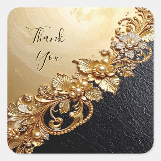 Gold Floral Embellishments Sticker (Voorkant)
