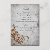 Gold Floral en Antiek Parchment Rustic Wedding Informatiekaartje (Voorkant)