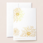 Gold Floral, faire-part de mariage, Carte Foil (Derrière avec enveloppe)