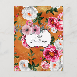 Gold Floral Faith heeft het Briefkaart van Wings