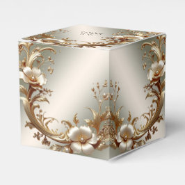 Gold Floral Favor Box Bedankdoosjes