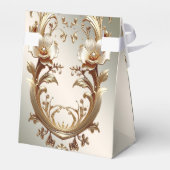 Gold Floral Favor Box Bedankdoosjes (Achterkant)