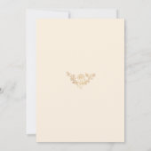Gold Floral Flourish Wedding Invitation Kaart (Achterkant)