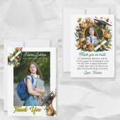 Gold Floral Frontière photo Carte de remerciements