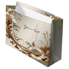 Gold Floral Gift Bag Groot Cadeauzakje