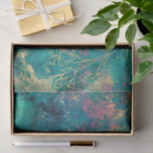 Gold Floral Grunge Damask Tissuepapier (Geschenk)