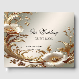 Gold Floral Guest Book Gastenboek