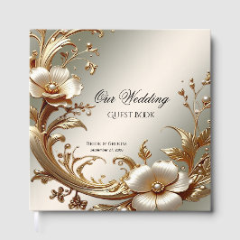 Gold Floral Guest Book Gastenboek