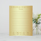 Gold Floral Guest Book Paper (Staand voorkant)