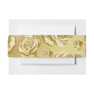 Gold Floral Invitation Belly Band Uitnodigingen Wikkel