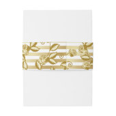 Gold Floral Invitation Belly Band Uitnodigingen Wikkel (Achterkant Voorbeeld)