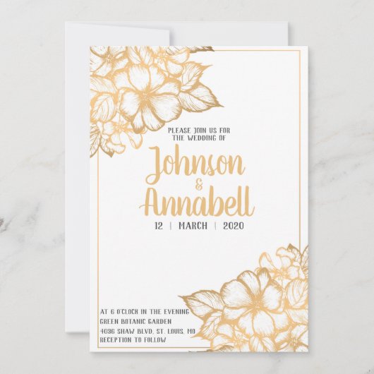 Gold Floral Kaart (Voorkant)