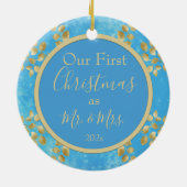 Gold Floral Keramisch Ornament (Achterkant)