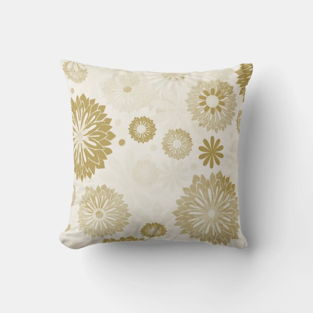 Gold Floral Kussen (Voorkant)