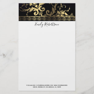 Gold Floral Lace Briefpapier